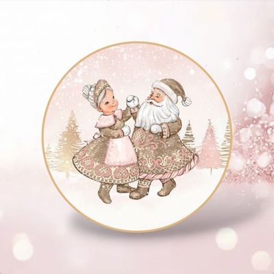 PRE-ORDER 10&quot; Gingerbread Dancing Santa Plates Set Of 8 Christmas Decor *SHIPS 8/2025* NEW 2025