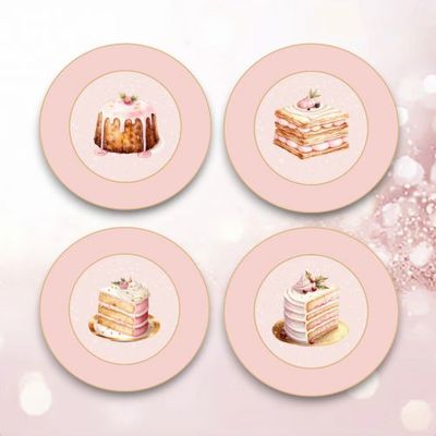 PRE-ORDER Pink Dessert Plates Set Of 8 Christmas Decor *SHIPS 8/2025* NEW 2025