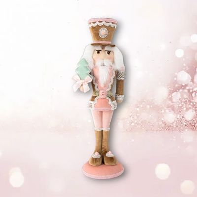 24&quot; Pink Gingerbread Nutcracker Christmas Decor *SHIPS WITHIN 10 DAYS* NEW 2025