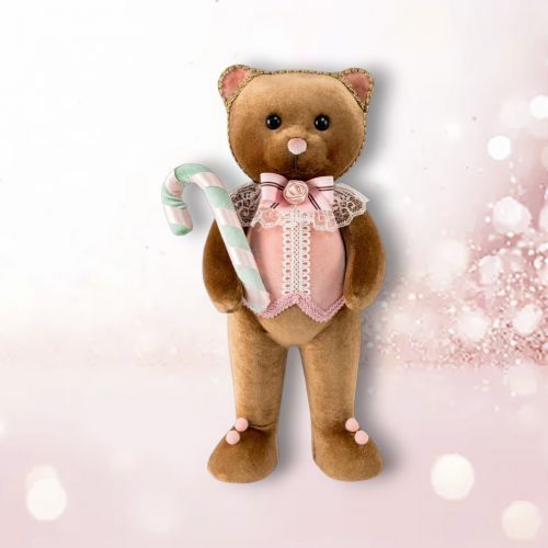 PRE-ORDER 15.5&quot; Brown Bear in Vest Christmas Decor *SHIPS 8/2025* NEW 2025