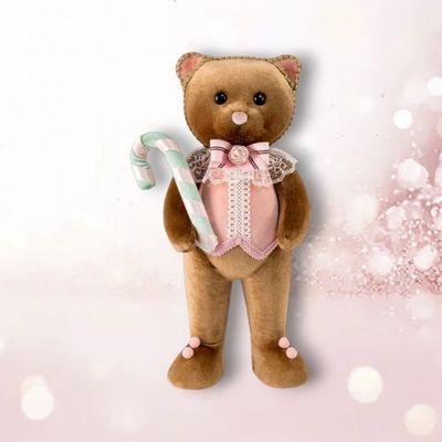 PRE-ORDER 15.5&quot; Brown Bear in Vest Christmas Decor *SHIPS 8/2025* NEW 2025