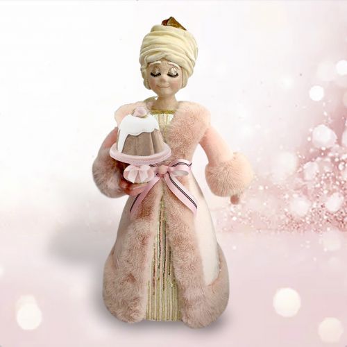 PRE-ORDER 25&quot; Pink Mrs. Claus With Cake Christmas Decor *SHIPS 8/2025* NEW 2025