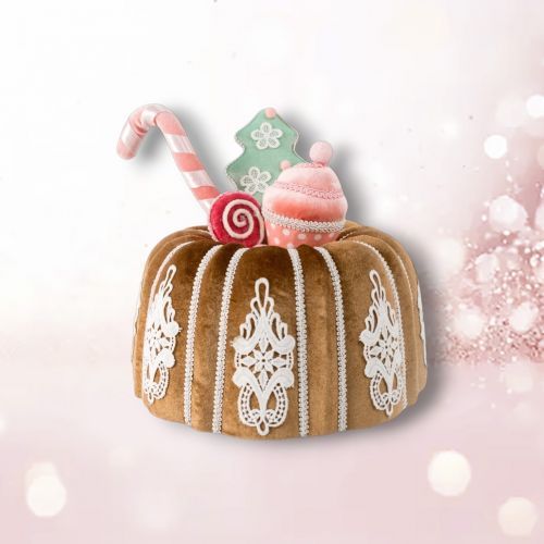 PRE-ORDER 11&quot; Gingerbread Bundt Cake Christmas Decor *SHIPS 8/2025* NEW 2025