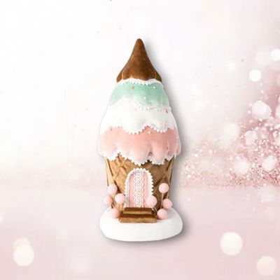 PRE-ORDER 18&quot; Ice Cream House Ornament Christmas Decor *SHIPS 8/2025* NEW 2025