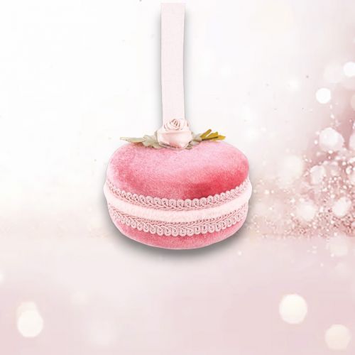 PRE-ORDER 4&quot; Bright Pink Macaron Ornament Set Of 2 Christmas Decor *SHIPS 8/2025* NEW 2025