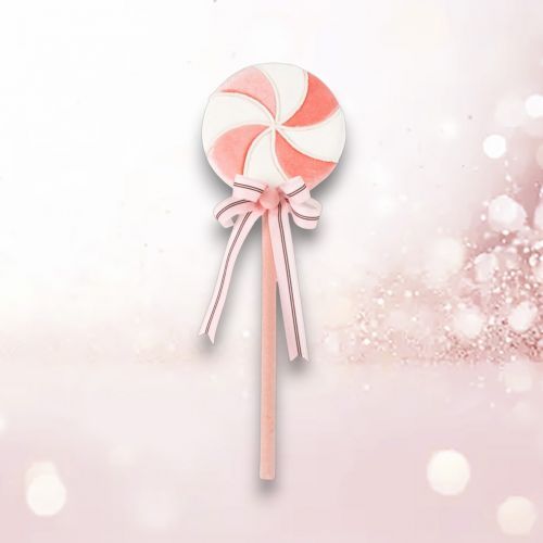 PRE-ORDER 20&quot; Pink White Swirl Lollipop Christmas Decor *SHIPS 8/2025* NEW 2025