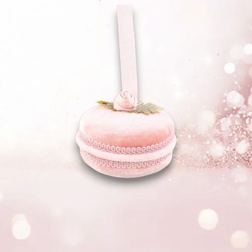 PRE-ORDER 4&quot; Light Pink Macaron Ornament Set Of 2 Christmas Decor *SHIPS 8/2025* NEW 2025
