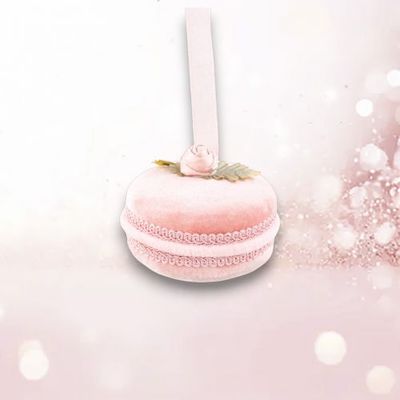 PRE-ORDER 4&quot; Light Pink Macaron Ornament Set Of 2 Christmas Decor *SHIPS 8/2025* NEW 2025