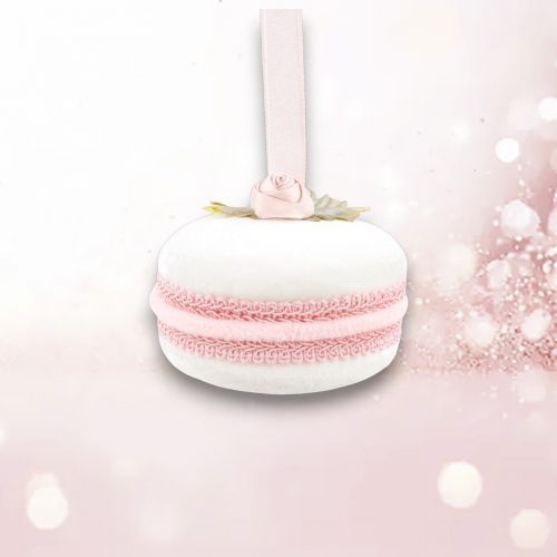 PRE-ORDER 4&quot; White Macaron Ornament Set Of 2 Christmas Decor *SHIPS 8/2025* NEW 2025