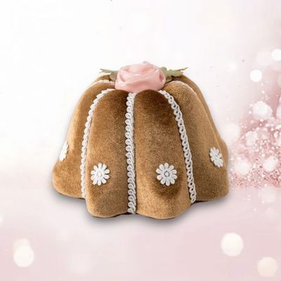 5&quot; Bundt Cake With Rose Ornament Christmas Decor *SHIPS WITHIN 10 DAYS* NEW 2025