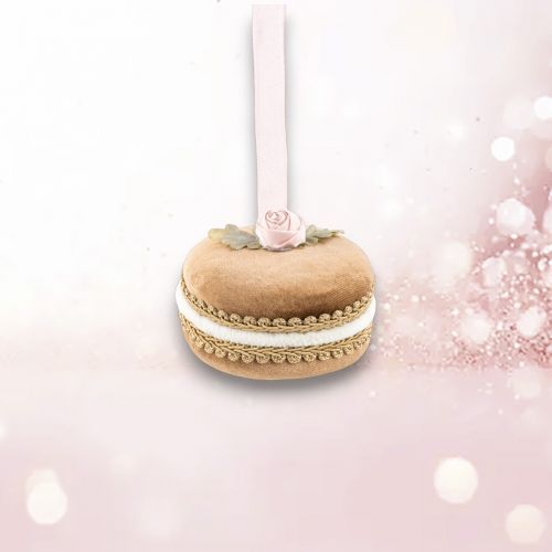 PRE-ORDER 4&quot; Brown Macaron Ornament Set Of 2 Christmas Decor *SHIPS 8/2025* NEW 2025