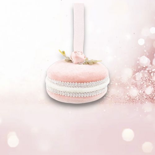 PRE-ORDER 4&quot; Pastel Pink Macaron Ornament Set Of 2 Christmas Decor *SHIPS 8/2025* NEW 2025