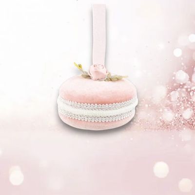 4&quot; Pastel Pink Macaron Ornament Set Of 2 Christmas Decor *SHIPS WITHIN 10 DAYS* NEW 2025