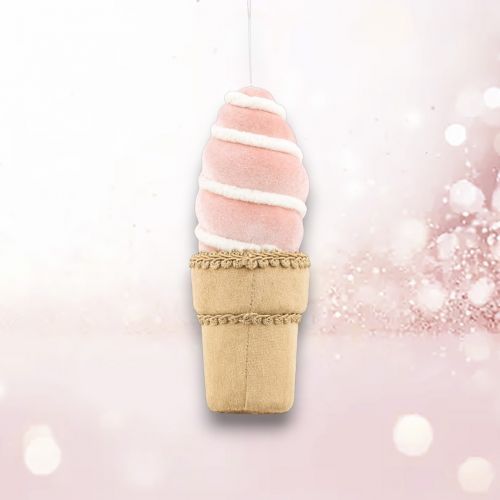 PRE-ORDER 7.5&quot; Pink Swirl Cone Ornament Christmas Decor *SHIPS 8/2025* NEW 2025