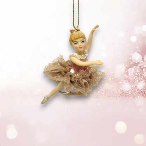 PRE-ORDER 4&quot; Pink Ballerina Girl Ornament Christmas Decor *SHIPS 8/2025* NEW 2025