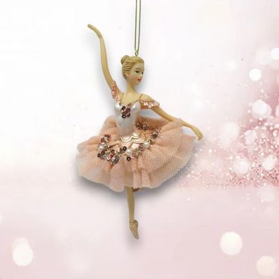 PRE-ORDER 7&quot; Pink Ballerina Ornament Christmas Decor *SHIPS 8/2025* NEW 2025