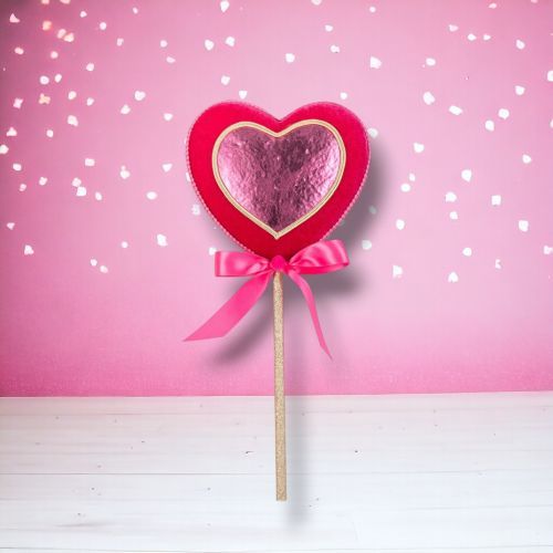PRE-ORDER 16&quot; Pink Heart Pick Set Of 3 Valentines Day Decor *SHIPS 1/2026* NEW 2026