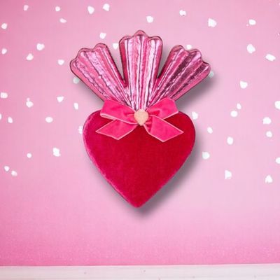 PRE-ORDER 9.5&quot; Red Heart With Bow Ornament Set Of 2 Valentines Day Decor *SHIPS 1/2026* NEW 2026