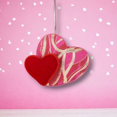 PRE-ORDER 9&quot; Double Heart Ornament Set Of 2 Valentines Day Decor *SHIPS 1/2026* NEW 2026