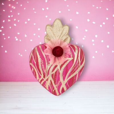 PRE-ORDER 14&quot; Hanging Pink Swirl Heart Ornament Valentines Day Decor *SHIPS 1/2026* NEW 2026