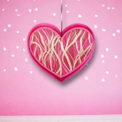 PRE-ORDER 14&quot; Pink Swirl Hanging Heart Valentines Day Decor *SHIPS 1/2026* NEW 2026