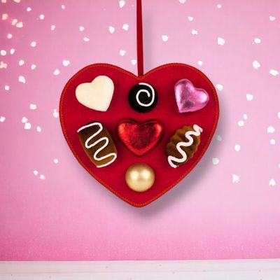PRE-ORDER 14&quot; Hanging Red Candy Heart Valentines Day Decor *SHIPS 1/2026* NEW 2026