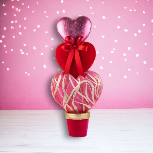 PRE-ORDER 26&quot; Heart Topiary in Pot Valentines Day Decor *SHIPS 1/2026* NEW 2026