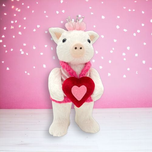 PRE-ORDER 9.5&quot; Prince Pig With Heart Valentines Day Decor *SHIPS 1/2026* NEW 2026