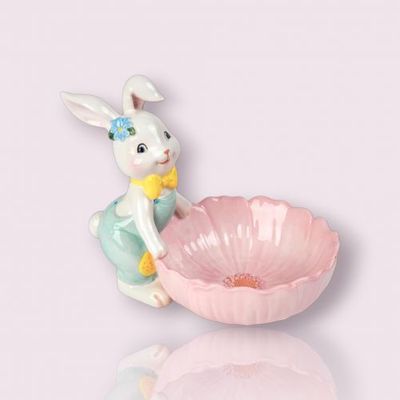 PRE-ORDER 8&quot; Girl Bunny Candy Dish Easter Decor *SHIPS 2/2026* NEW 2026