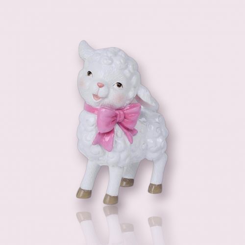 PRE-ORDER 5&quot; White Lamb With Bow Easter Decor *SHIPS 2/2026* NEW 2026