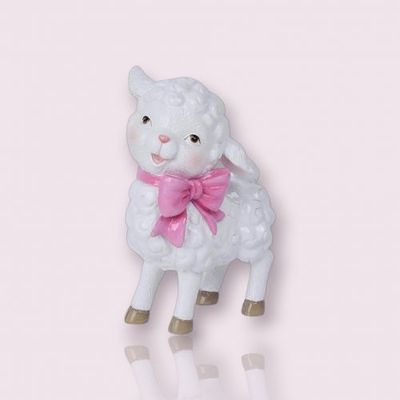PRE-ORDER 5&quot; White Lamb With Bow Easter Decor *SHIPS 2/2026* NEW 2026