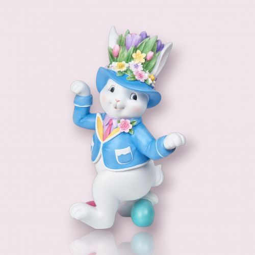 PRE-ORDER 10&quot; Flower Bunny Boy With Hat Easter Decor *SHIPS 2/2026* NEW 2026