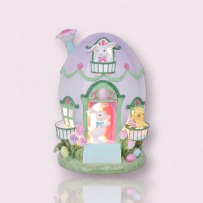 PRE-ORDER 8&quot; Violet LED Egg House Easter Decor *SHIPS 2/2026* NEW 2026