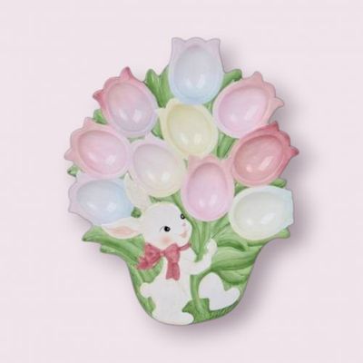 PRE-ORDER 8&quot; Boy Bunny Egg Dish Easter Decor *SHIPS 2/2026* NEW 2026
