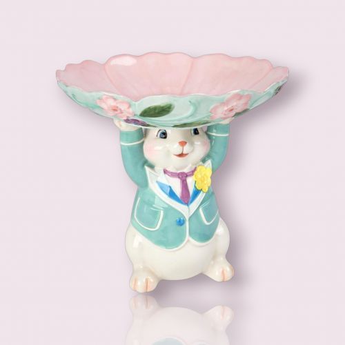 PRE-ORDER 8&quot; Boy Bunny Candy Dish Easter Decor *SHIPS 2/2026* NEW 2026