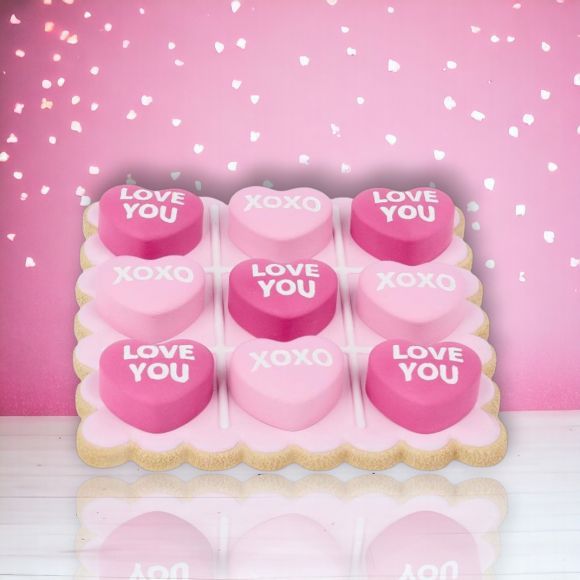 PRE-ORDER 7.5&quot; Set Of 10 Heart Tic Tac Toe Valentines Day Decor *SHIPS 1/2026* NEW 2026