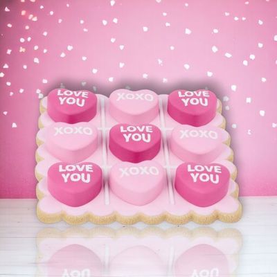 PRE-ORDER 7.5&quot; Set Of 10 Heart Tic Tac Toe Valentines Day Decor *SHIPS 1/2026* NEW 2026