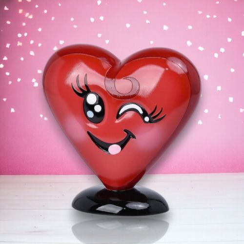 PRE-ORDER 8&quot; Winking Heart Face Valentines Day Decor *SHIPS 1/2026* NEW 2026