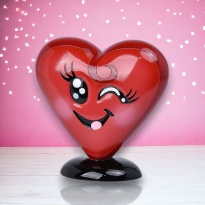 PRE-ORDER 8&quot; Winking Heart Face Valentines Day Decor *SHIPS 1/2026* NEW 2026