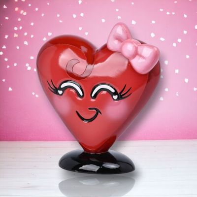 PRE-ORDER 8&quot; Bashful Heart Face Valentines Day Decor *SHIPS 1/2026* NEW 2026