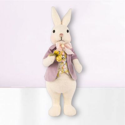 PRE-ORDER 20&quot; Bunny With Lilac Coat Easter Decor *SHIPS 2/2026* NEW 2026