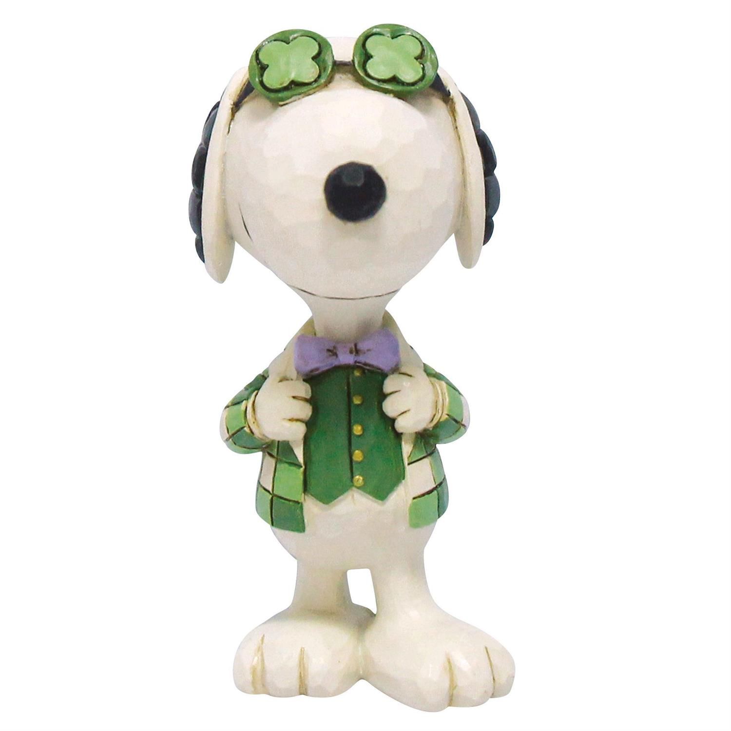 PRE-ORDER Snoopy Shamrock Glasses Mini By: Peanuts Jim Shore *SHIPS 11/2025* NEW 2025