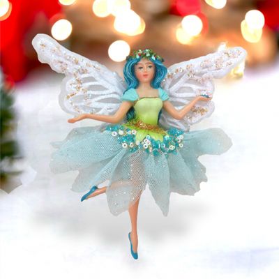 Blue Fairy Ornaments Set Of 2 Christmas Decor *SHIPS WITHIN 10 DAYS* NEW 2024