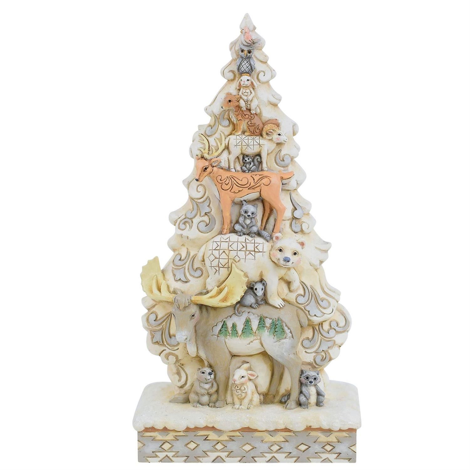 Tis the Season For Friends White Woodland Stacked Animals By: Heartwood Creek Jim Shore *SHIPS WITHIN 10 DAYS* NEW 2025