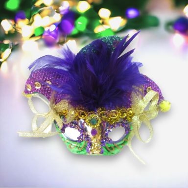 Mardi Gras Mask Ornaments Set Of 2 Christmas Decor *SHIPS WITHIN 10 DAYS*
