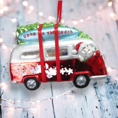 5&quot; Beach Van Ornaments Set Of 2 Christmas Decor *SHIPS WITHIN 10 DAYS*