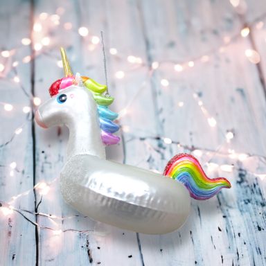6&quot; Unicorn Pool Float Ornaments Set Of 2 Christmas Decor *SHIPS WITHIN 10 DAYS*