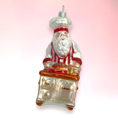 Santa Chef Ornaments Set Of 2 Christmas Decor *SHIPS WITHIN 10 DAYS*