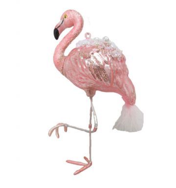 Flamingo Ornaments Set Of 2 Christmas Decor *SHIPS WITHIN 10 DAYS*