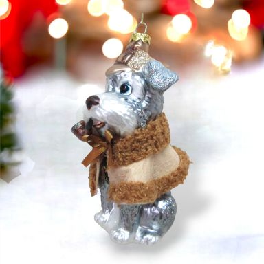 Schnauzer Detective Ornaments Set Of 2 Christmas Decor *SHIPS WITHIN 10 DAYS*